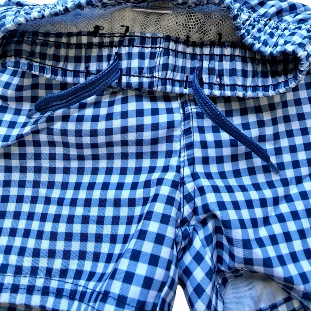 Ruggedbutts boys infant navy gingham check swim trunks‎ 18-24M